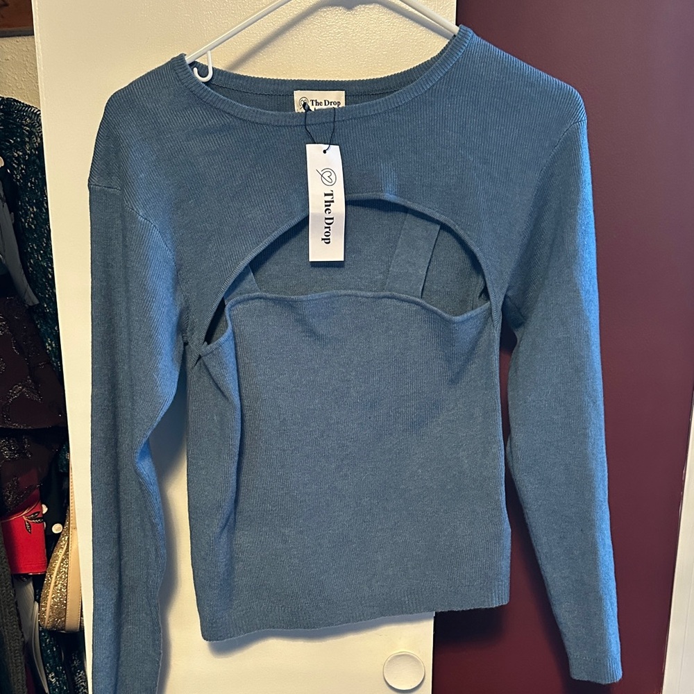 Women's Blue Long Sleeve Top